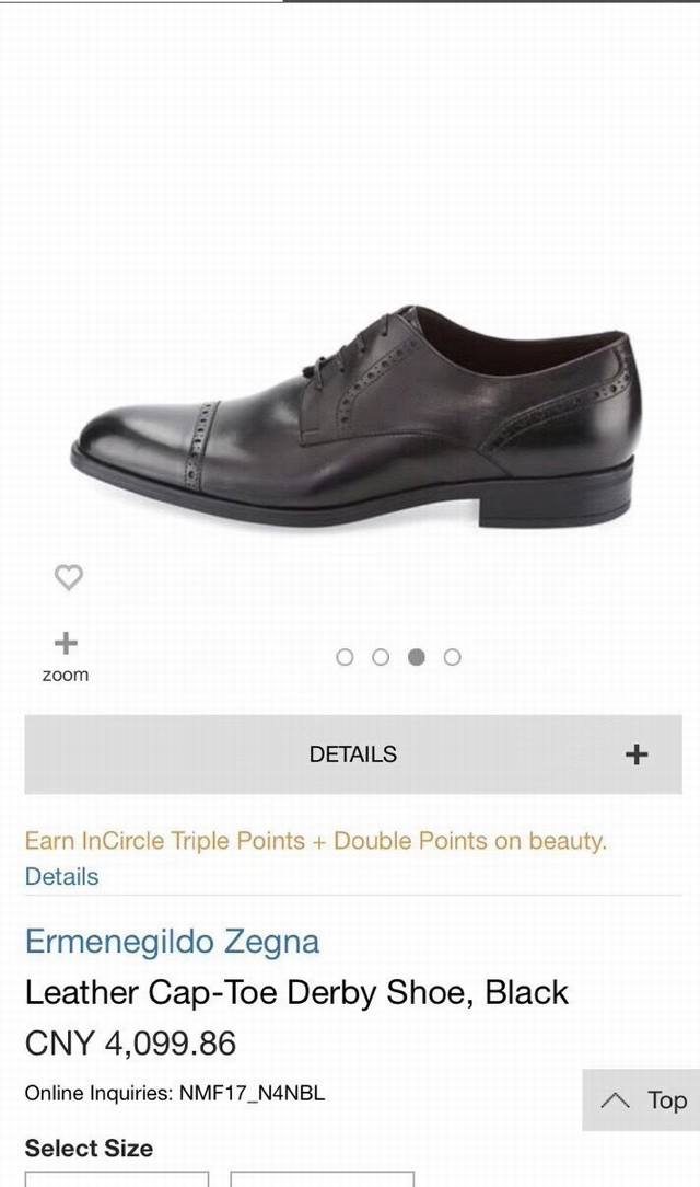 杰尼亚 Zegna 原厂男皮鞋 这款可以说是皮鞋中的战斗机 首先釆用带logo专用模具橡胶磨砂软底 底软轻且走路不带响声[微笑] 面进口头层牛皮 原皮 内里鞋垫