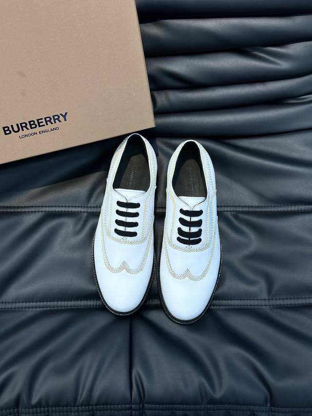 Burberrx男士正装休闲皮鞋 真皮大底 高端大气 英伦气质单品 小牛皮透气内里 顶级品质 元 Size 38-44 45定做