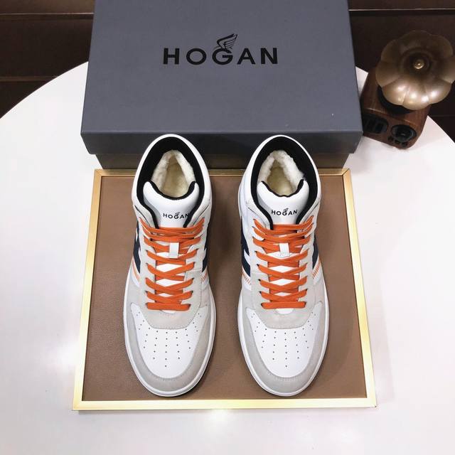 Hogan 霍根 最新高版本男鞋 欢迎1比1对比 香港专柜休闲鞋 专柜品质 支持验货 优质做工 鞋面采用意大利进口胎牛皮拼接 进口羊毛内里 原版时尚运动大底 休