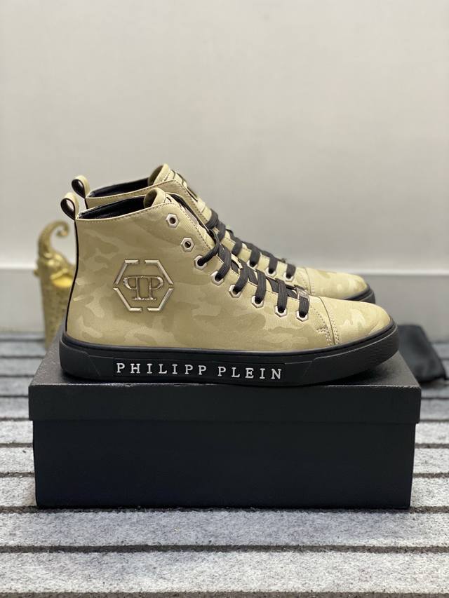Philipp Plein-菲利普普来因 Philipp Plein 菲利普普来因 高帮男鞋高端品牌 官网1比1 鞋面采用迷彩牛皮羊皮内里 原版五金配件 独家新