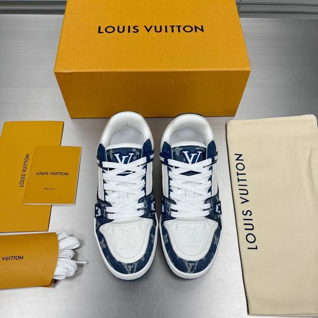 2023最新升级版本 顶级版本原版复刻louis Vuitton Lv Trainer 运动鞋是路易威登艺术总监virgil Abloh对复古篮球鞋的解读由不