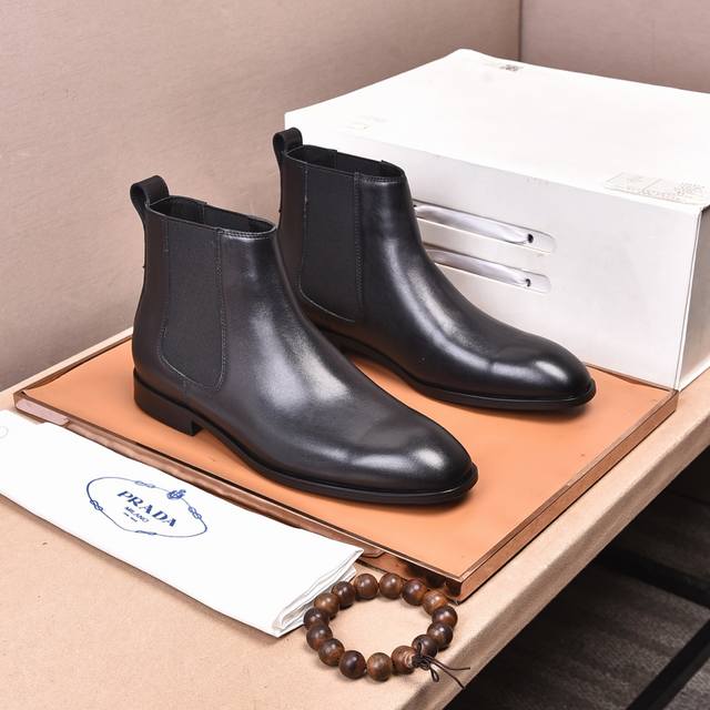 水染牛里 Prada高端 2022年专柜最新款 皮靴原版最高品质 进口意大利头层小牛皮面料牛皮内里 原版大底 正装码数:3844