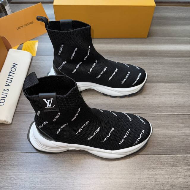 Louis Vuitton 路易威登 -高端品质 原单 -鞋面 品牌飞织布匹-3D打印品牌logo 纳帕小牛皮空压品牌logo -内里 垫脚 顶级牛皮 -大底