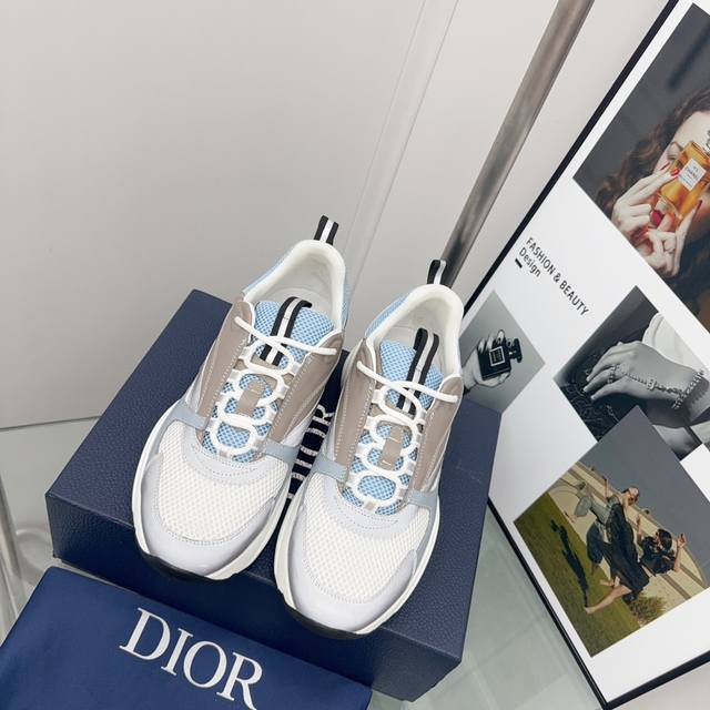 顶级版本 ) Dior Homme Sneaker B22 情侣款运动鞋 老爹鞋 面包鞋 火爆ing的dior B22系列款 采用针织面3M反光面皮革面 混搭 - 点击图像关闭