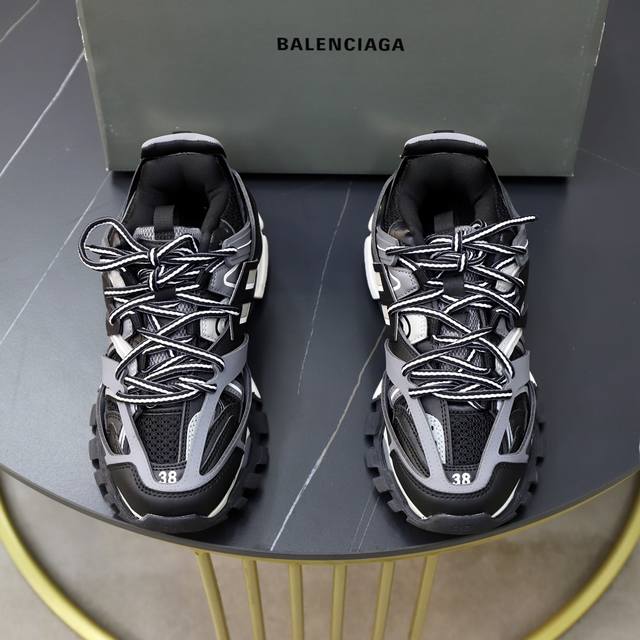 巴黎世家 后置气垫款三代户外概念鞋 BaxEnciaga Sneaker Tess S.Gomma Maille White Orange 纯原版本 全新包装