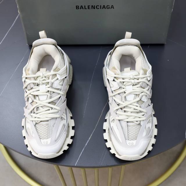 巴黎世家 后置气垫款三代户外概念鞋 BaxEnciaga Sneaker Tess S.Gomma Maille White Orange 纯原版本 全新包装