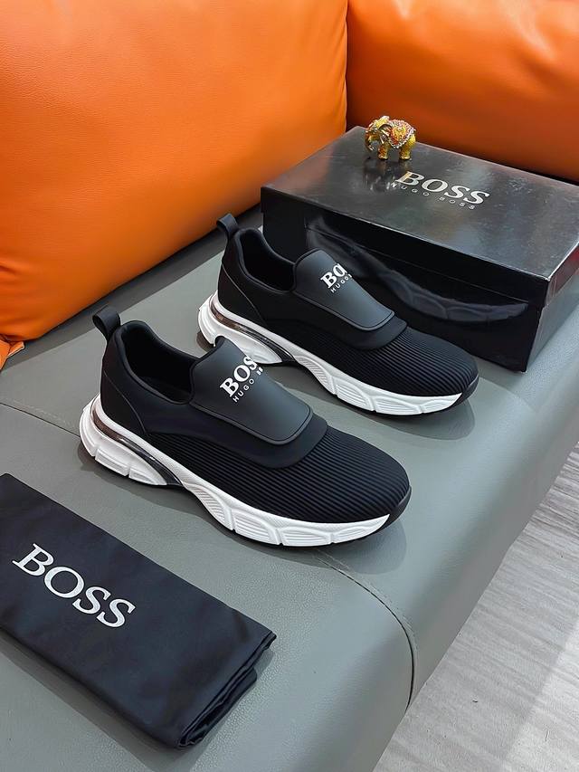 Boss 波士 正规码数: 38-44 套脚鞋 商品材料 精选 透气飞织鞋面 舒适羊皮内里 原厂大底