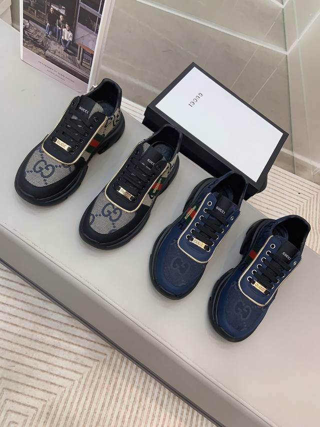 Gucci 古奇 最 2023新款精心打造 引爆全场 不断创新的国际品牌 此款男士四季休闲鞋 原版版本 鞋面全皮面料 透气舒适皮垫脚橡胶防滑大底 透气舒适以质量