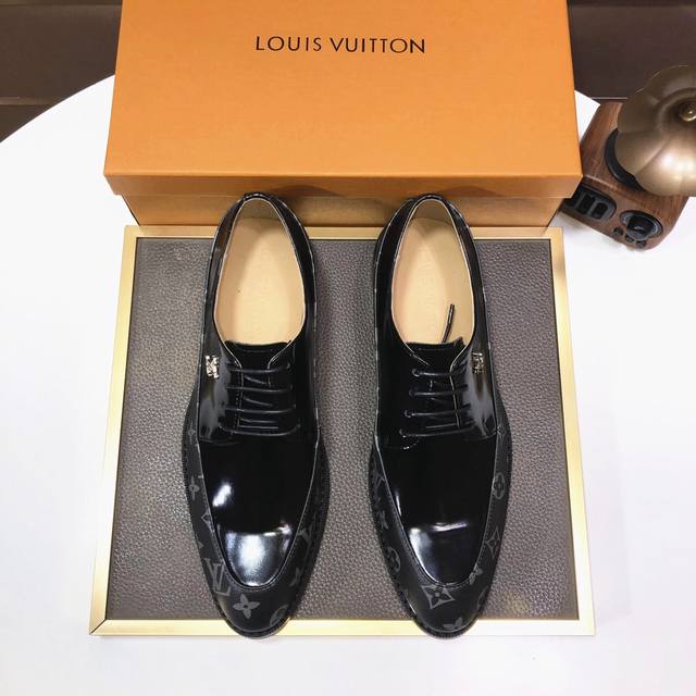 工厂批 Louis Vuitton (羊皮内里)新款牛皮lv正装鞋专柜一比一制作原单品质 进口牛皮鞋面全羊皮内里原单原版橡胶大底 高品质看得见 码数 38-45