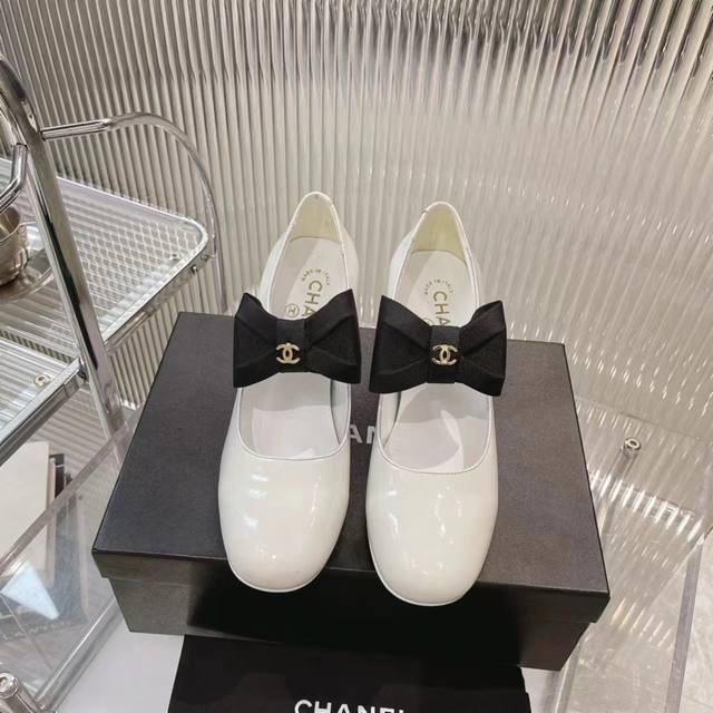Chanel香奈儿24C早春新品蝴蝶结玛丽珍单鞋可盐可甜 高级感满满 原版1比1圆头楦型 原版一致蝴蝶花 ___________________________