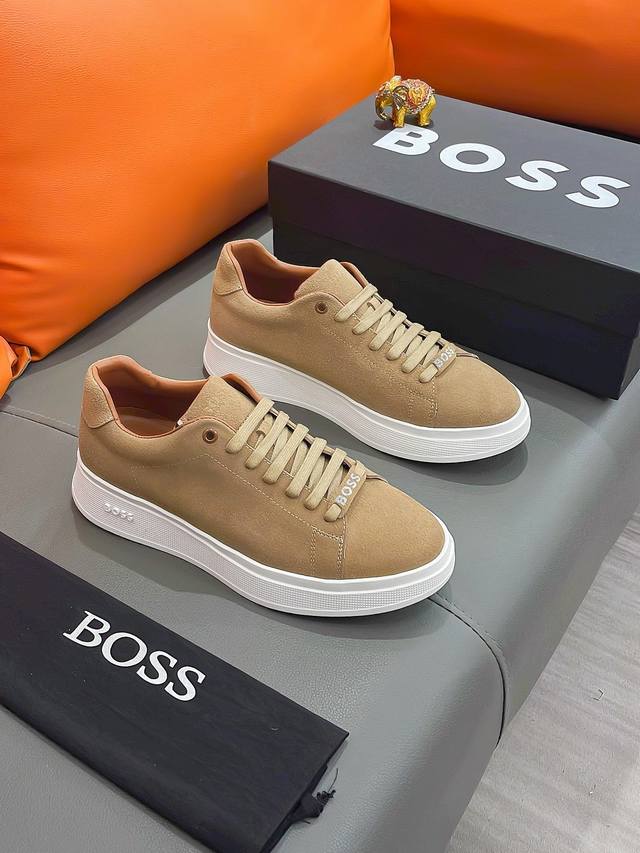 商品名称 Boss 波士 正规码数: 38-44 休闲鞋 商品材料 精选 进口磨砂牛皮鞋面 舒适羊皮内里 原厂大底