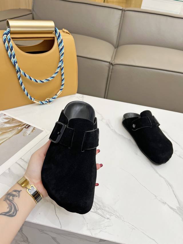 原版复刻balenciaga巴黎世家24新品时尚五指穆勒鞋黑色牛反绒男女鞋35-45