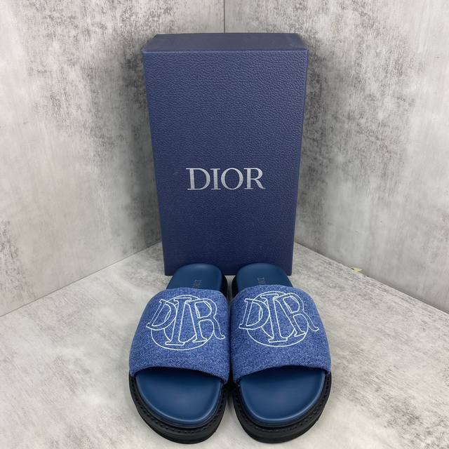 新款上架 Dior 24Ss 最新oblique印花夏季男士拖鞋 欧洲专柜vip抢先购入原鞋开发 原厂织布 重金开发模具 完美还原zp 尺码：39-45