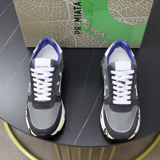 出厂价： 情侣款 Premiata 木子鞋 普瑞米亚达 -高端品质 原单 -鞋面：原版皮料、透气网布、车缝品牌“米”图腾 -内里：舒适透气内里 -大底：原版 橡