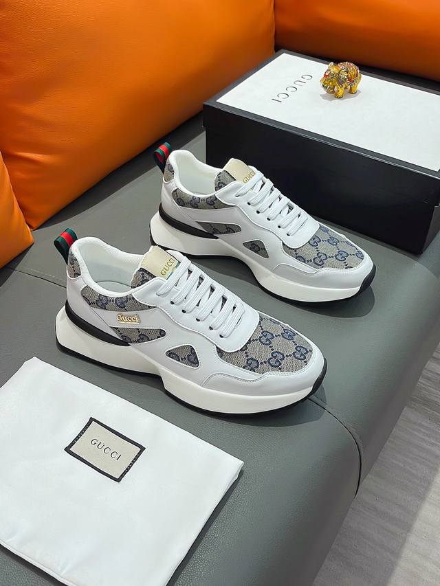 商品名称：Gucci 古驰 正规码数: 38-44 休闲鞋 商品材料：精选 牛皮鞋面，舒适羊皮内里；原厂大底。
