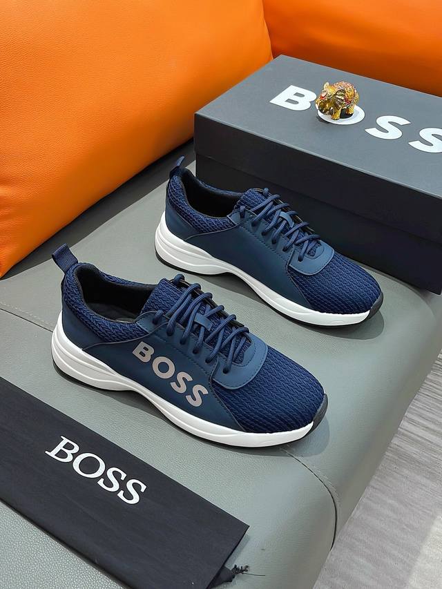 商品名称：Boss 波士 正规码数: 38-44 休闲鞋 商品材料：精选 飞织鞋面，舒适羊皮内里 ；原厂大底。