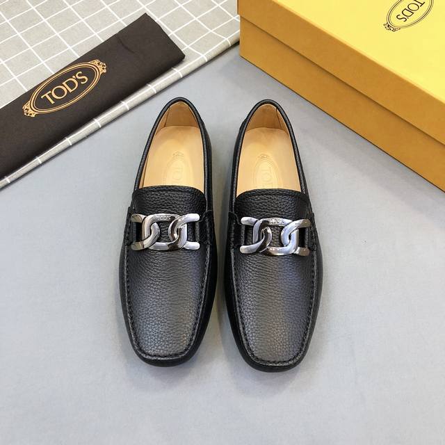 Tod* 新款男士豆豆鞋 专柜同步新款 高端品质 蜥蜴纹杏色牛里.原版包装，黑色。蓝色可选，尺码38-45。
