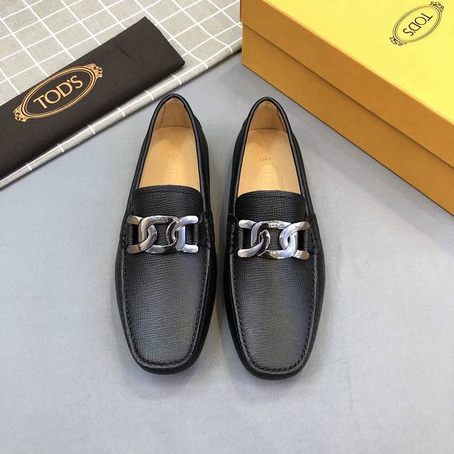 Tod* 新款男士豆豆鞋 专柜同步新款 高端品质 蜥蜴纹杏色牛里.原版包装，黑色。蓝色可选，尺码38-45。