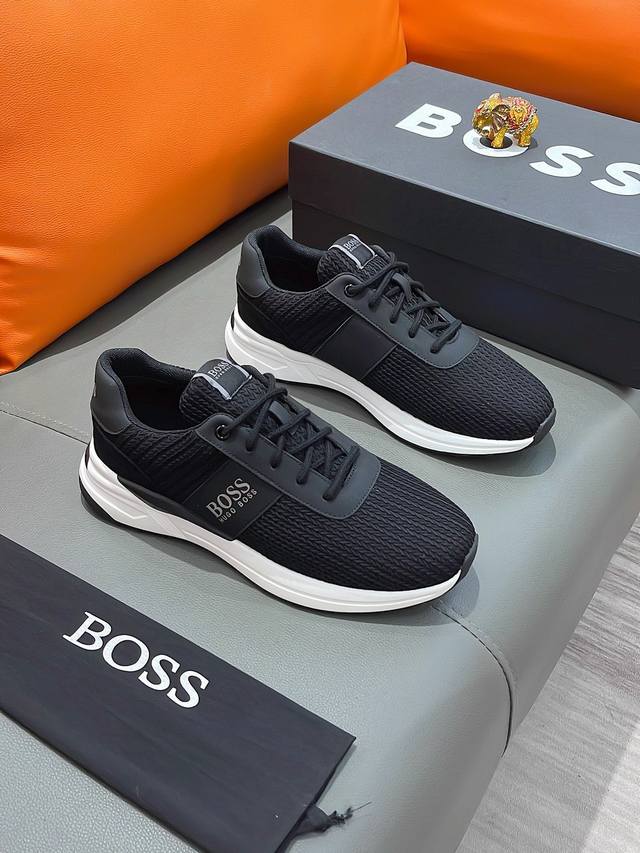 商品名称：Boss 波士 正规码数: 38-44 休闲鞋 商品材料：精选 飞织鞋面，舒适羊皮内里 ；原厂大底。