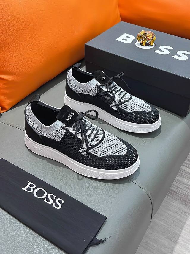 商品名称：Boss 波士 正规码数: 38-44 休闲鞋 商品材料：精选 飞织鞋面，舒适羊皮内里 ；原厂大底。