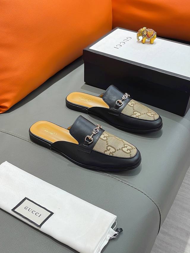 商品名称：Gucci 古驰 正规码数: 38-44 半拖 商品材料：精选 进口牛皮鞋面，柔软羊皮内里；原厂大底。 - 点击图像关闭