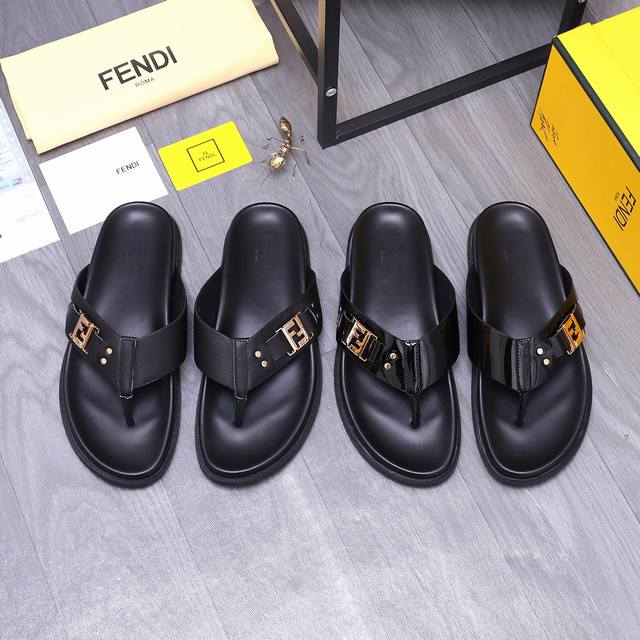 商品商标：Fendi 芬迪 拖鞋 正码码数: 38-44 45订做不退换 商品材料：精选 牛皮鞋面 脚背皮里 原版大底