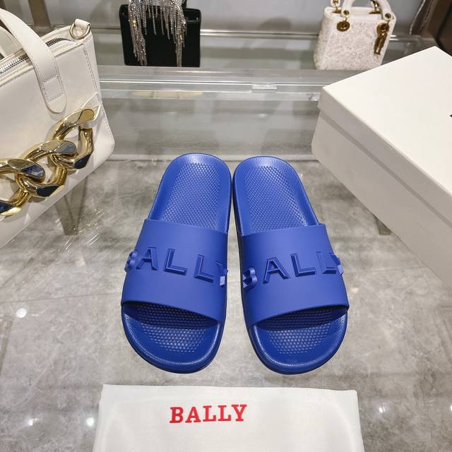 Bally P: Size：38-45 Bally 巴利官网新款bally 巴利 新款男士拖鞋 轻质防滑tpu鞋底，上脚极度舒适，质感可见。配原盒包装防尘袋！5