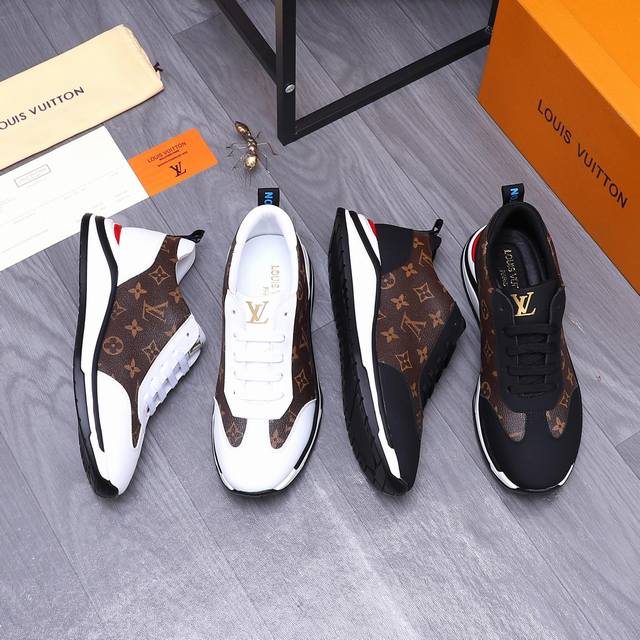 商品商标：Louis Vuitton 路易威登 休闲鞋 正码码数: 38-44 商品材料：精选 牛皮拼接鞋面 透气网内里 橡胶大底