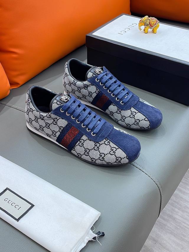 商品名称：Gucci 古驰 正规码数: 38-44 休闲鞋 商品材料：精选 进口帆布鞋面，柔软羊皮内里；原厂大底。