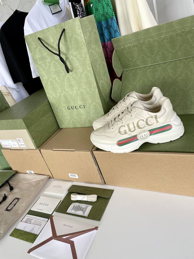 高版本gucci 老爹鞋 “Gucci ”字母 腰带印花 “长条” Size：35-44 45、46可订做