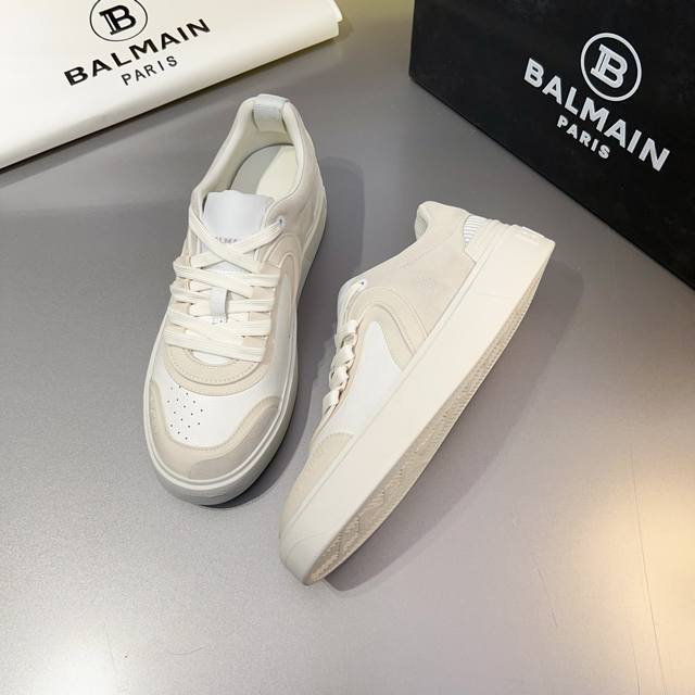 Balmain 巴尔曼 B-East新款猫爪球鞋，男士低帮运动鞋，潮流爆款 未来科技感十足 ，购买原版1:1完美复刻！进口牛皮打造，质感满满，Balmain是一