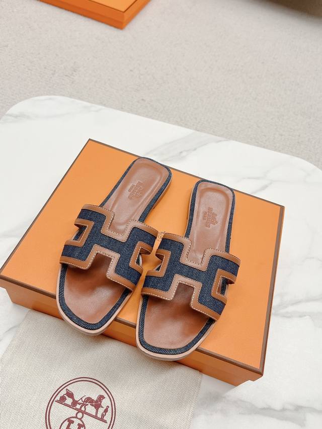 顶级版本，Hermes 爱马仕2022早春新款 拼接工艺全新改版 Hermès 包装升级版型做工材料升级～Hermes市场最高版本纯手工拖鞋 2022早春新款原