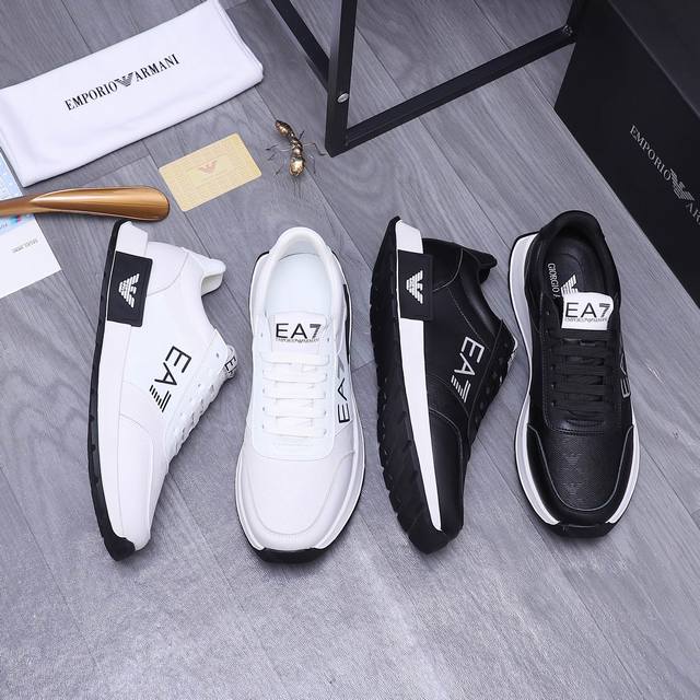 商品商标：Armani 阿玛尼 休闲鞋正码码数: 38-44商品材料：精选牛皮拼接鞋面 透气网内里 橡胶大底