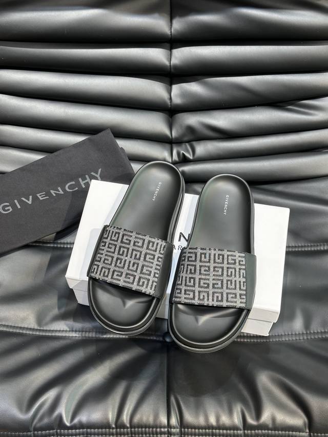 Givench*.纪梵希经典男士拖鞋，高端精品，原版材质，精细做工，鞋底超软，休闲宽松舒适型，夏季必入哦！Size：38-45